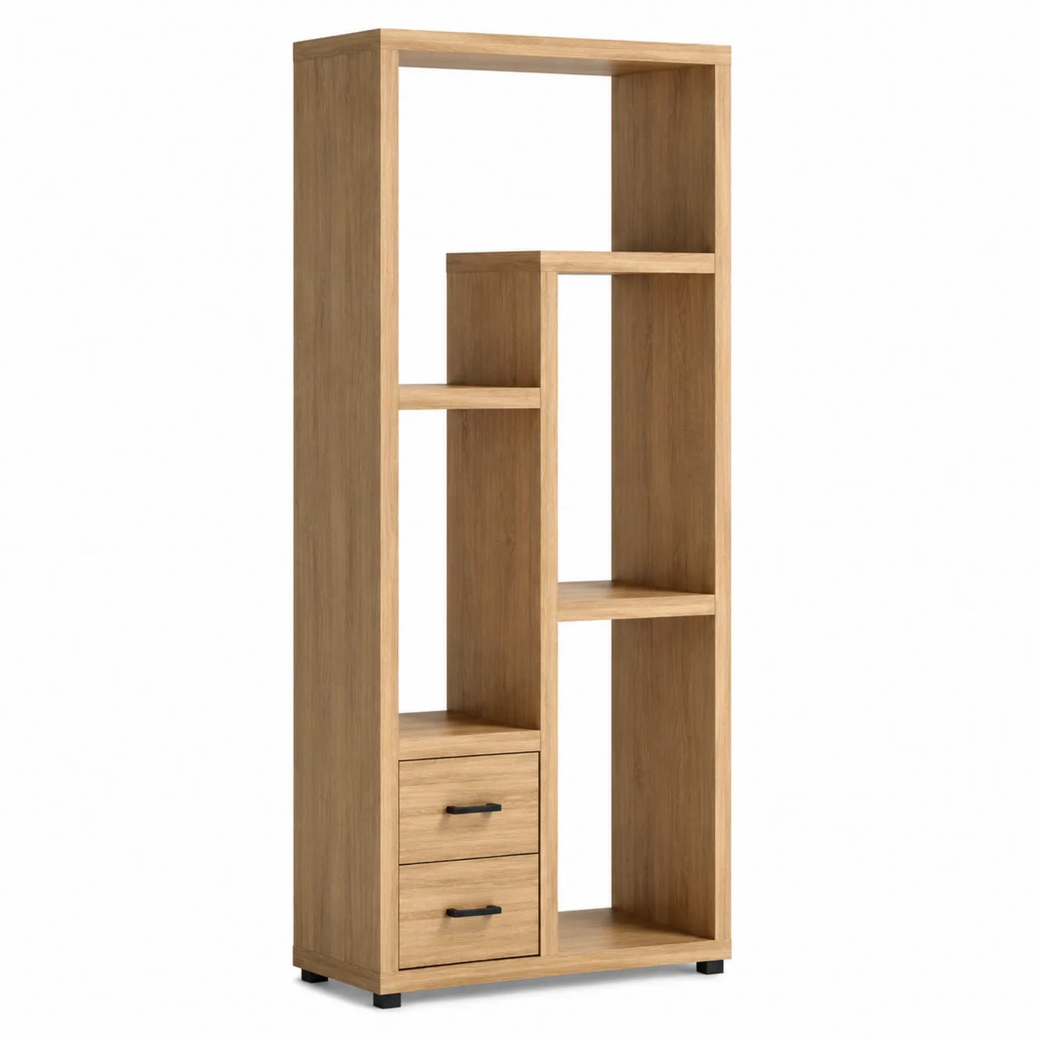 Bibliothèque en bois avec tiroirs 180x60x30cm