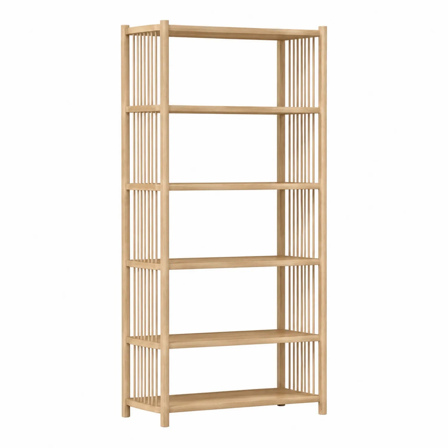 Étagère en bois de chêne 5 niveaux Naturel