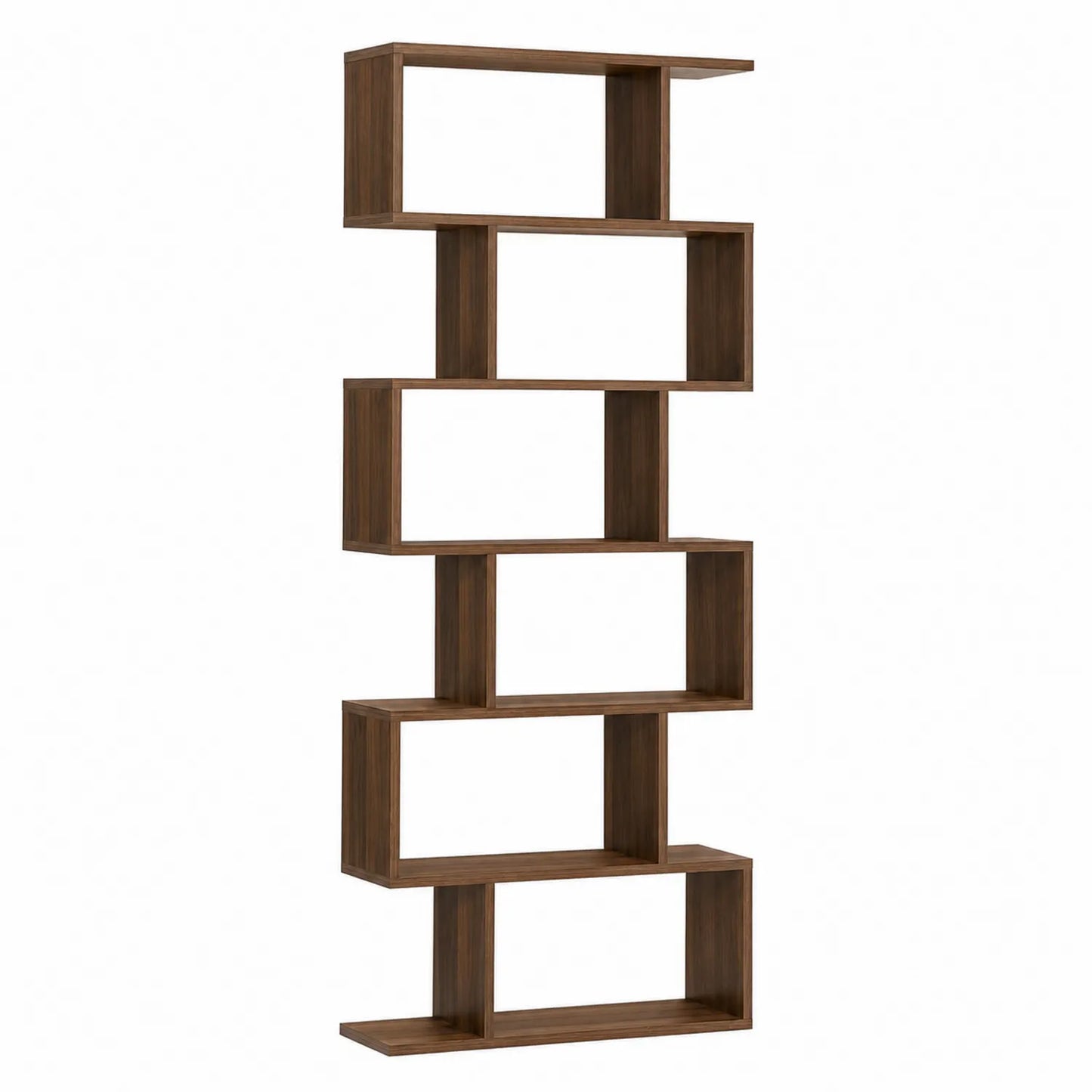 Étagère en bois multiplis marron avec 6 niveaux