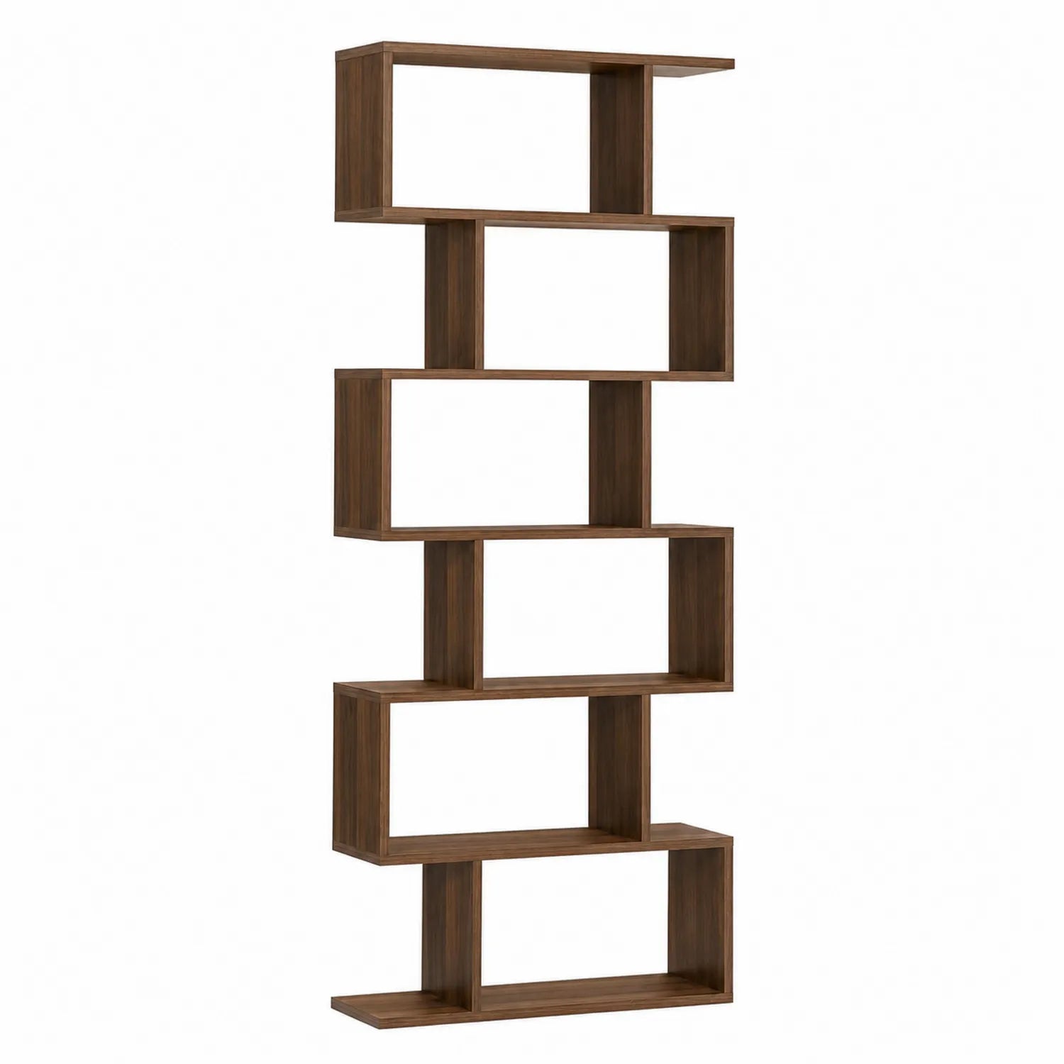Étagère en bois multiplis marron avec 6 niveaux